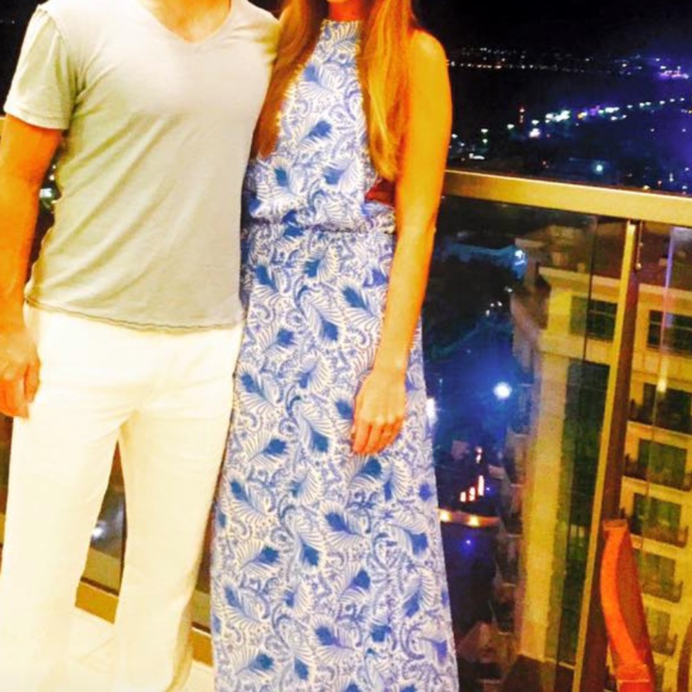 Show Me Your Mumu Heather Maxi in White & Blue